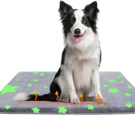 MH MYLUNE HOME Self Warming Bed Mat for Large Dog, 36"x23" Graphene & Glow-in-The-Dark Fabric Dog Crate Mat, Removable Washable Cover Anti-Slip Bottom Orthopedic Calming Pet Bed Pad for Kennel Cage