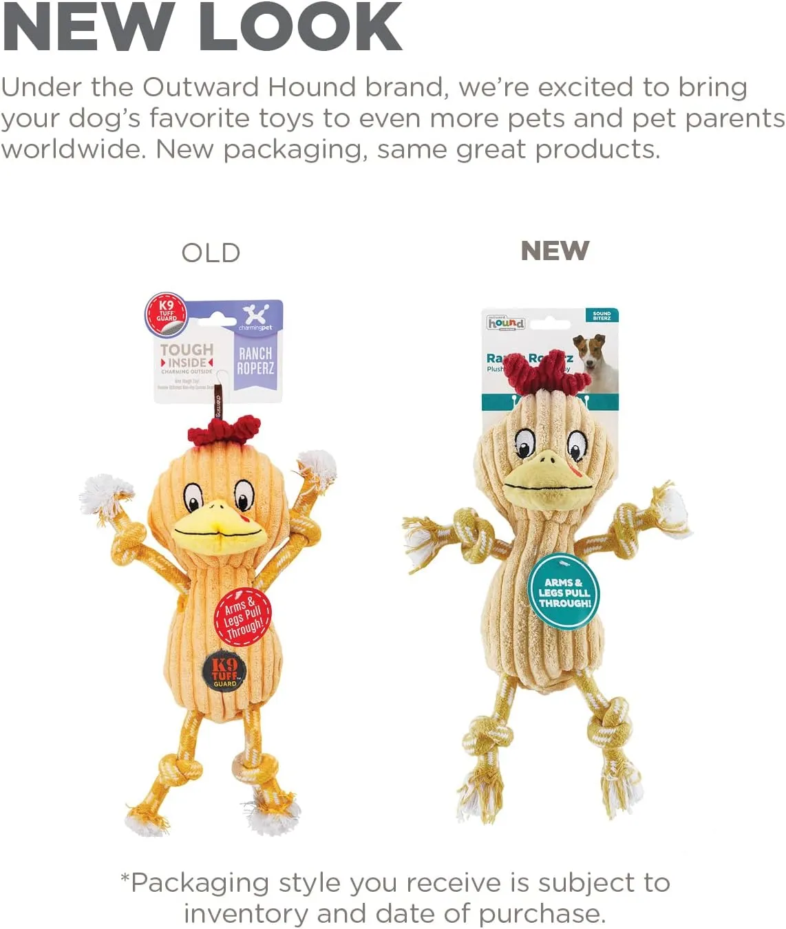 Outward Hound Ranch Roperz Chicken Plush Squeaky Dog Toy