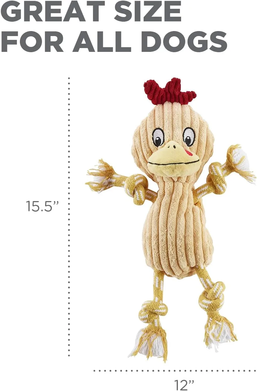 Outward Hound Ranch Roperz Chicken Plush Squeaky Dog Toy