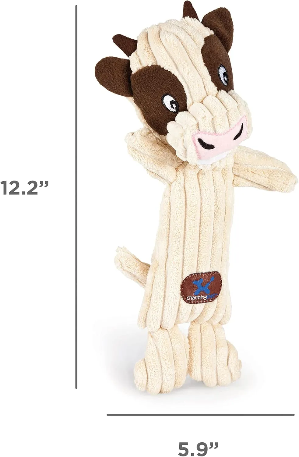 Outward Hound Tennis Heads Cow Plush Squeaky Dog Toy