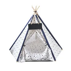 PAWS ASIA Manufacturers Luxury Design Wood Frame Foldable Dog Bed Tent Kennel Cat Teepee