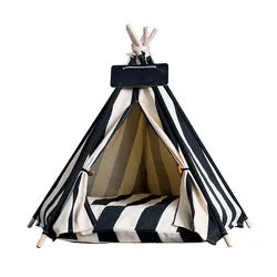 PAWS ASIA Manufacturers Luxury Design Wood Frame Foldable Dog Bed Tent Kennel Cat Teepee
