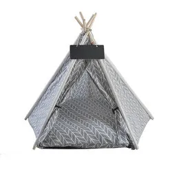 PAWS ASIA Manufacturers Luxury Design Wood Frame Foldable Dog Bed Tent Kennel Cat Teepee
