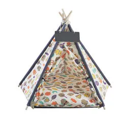 PAWS ASIA Manufacturers Luxury Design Wood Frame Foldable Dog Bed Tent Kennel Cat Teepee