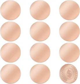 PH PandaHall 12pcs Blank Coins for Engraving Blank Challenge Coins Stainless Steel Custom Coin 32mm Coin Blanks Disc Metal Stamping Blanks for Crafts Engraving Jewelry Making, Rose Gold