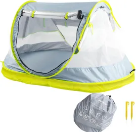 Poray Portable Baby Beach Tent with UPF 50  Sun Shelter,Mosquito Net and Sunshade, Ideal Pop Up Kids Travel Tent with Carry Bag & 2 Stakes,Outdoor Indoor Play and Sun Protection