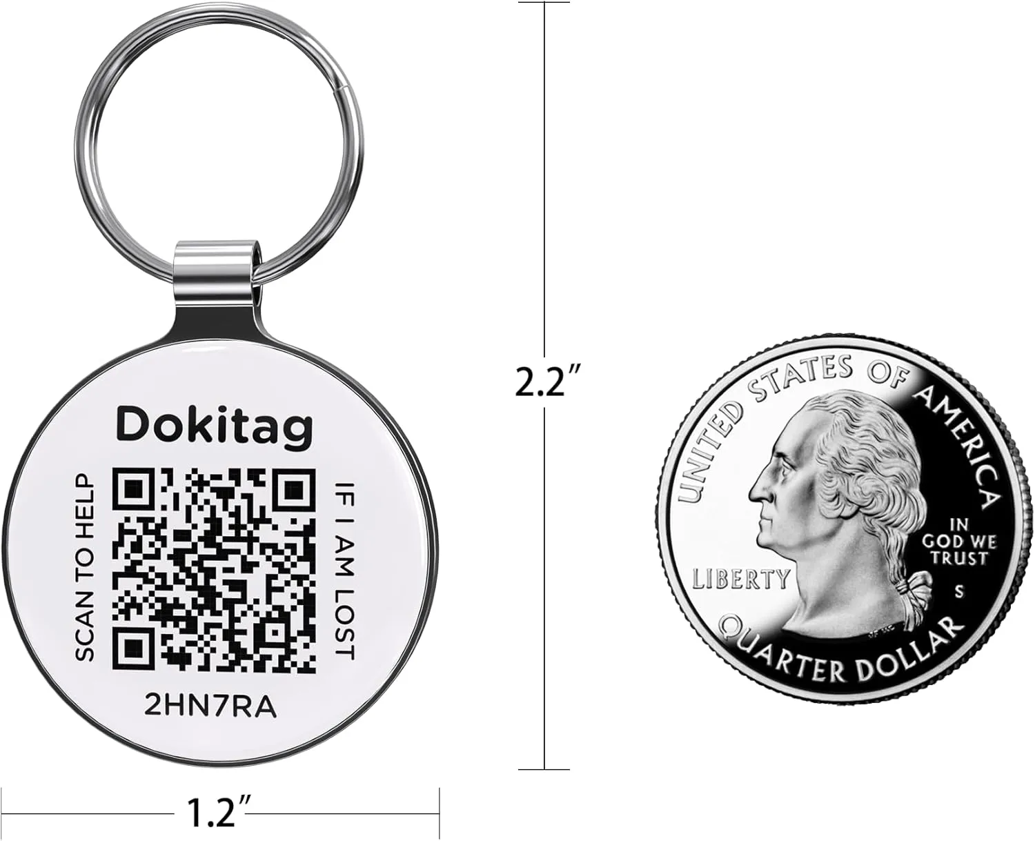 QR Code Pet ID Tag, Dog ID Tag - Scan QR for Instant Pet Location Alerts, Lightweight Zinc Alloy