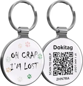 QR Code Pet ID Tag, Dog ID Tag - Scan QR for Instant Pet Location Alerts, Lightweight Zinc Alloy