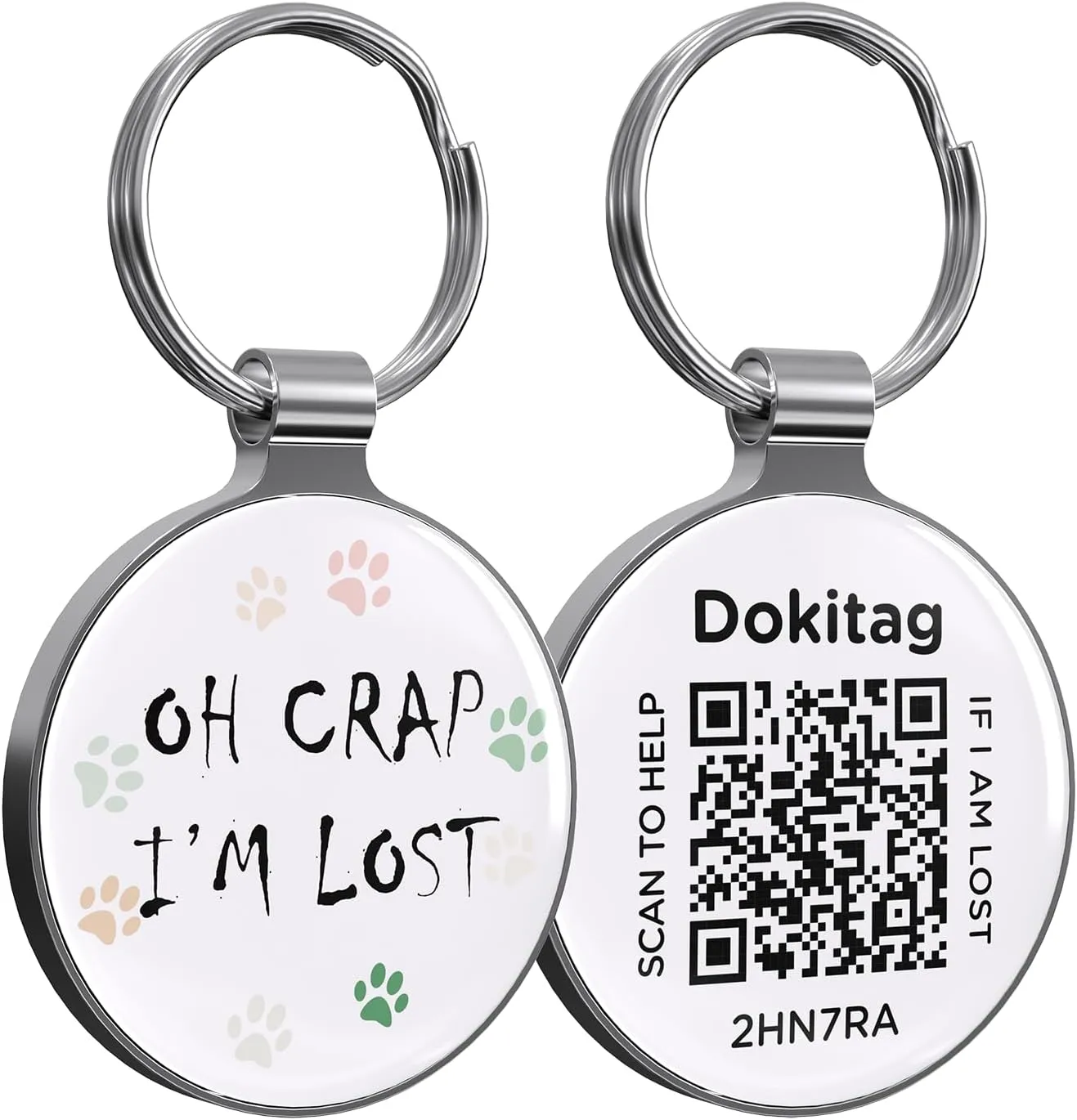 QR Code Pet ID Tag, Dog ID Tag - Scan QR for Instant Pet Location Alerts, Lightweight Zinc Alloy
