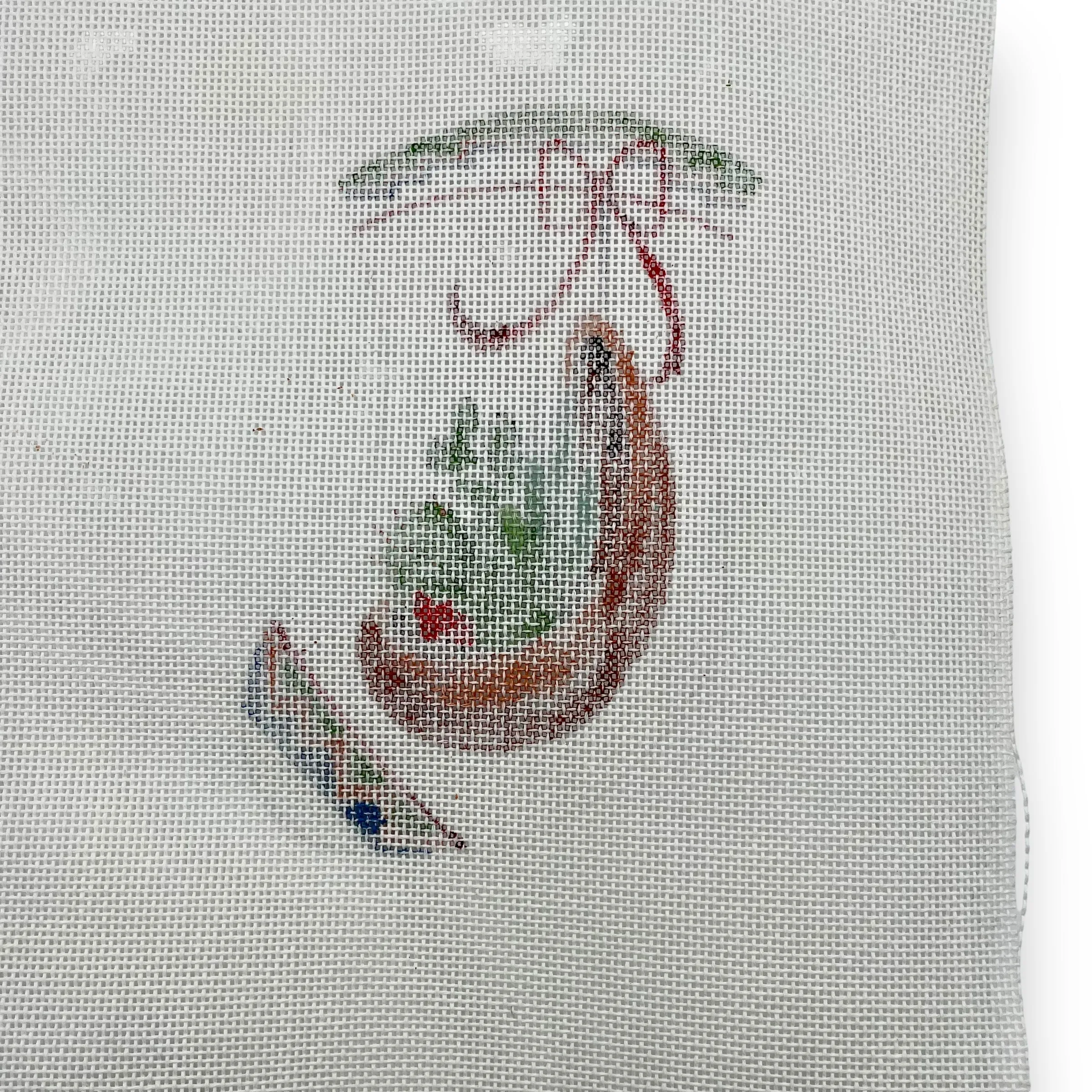 "Cactus Stocking" Hand Painted Needle Point Canvas