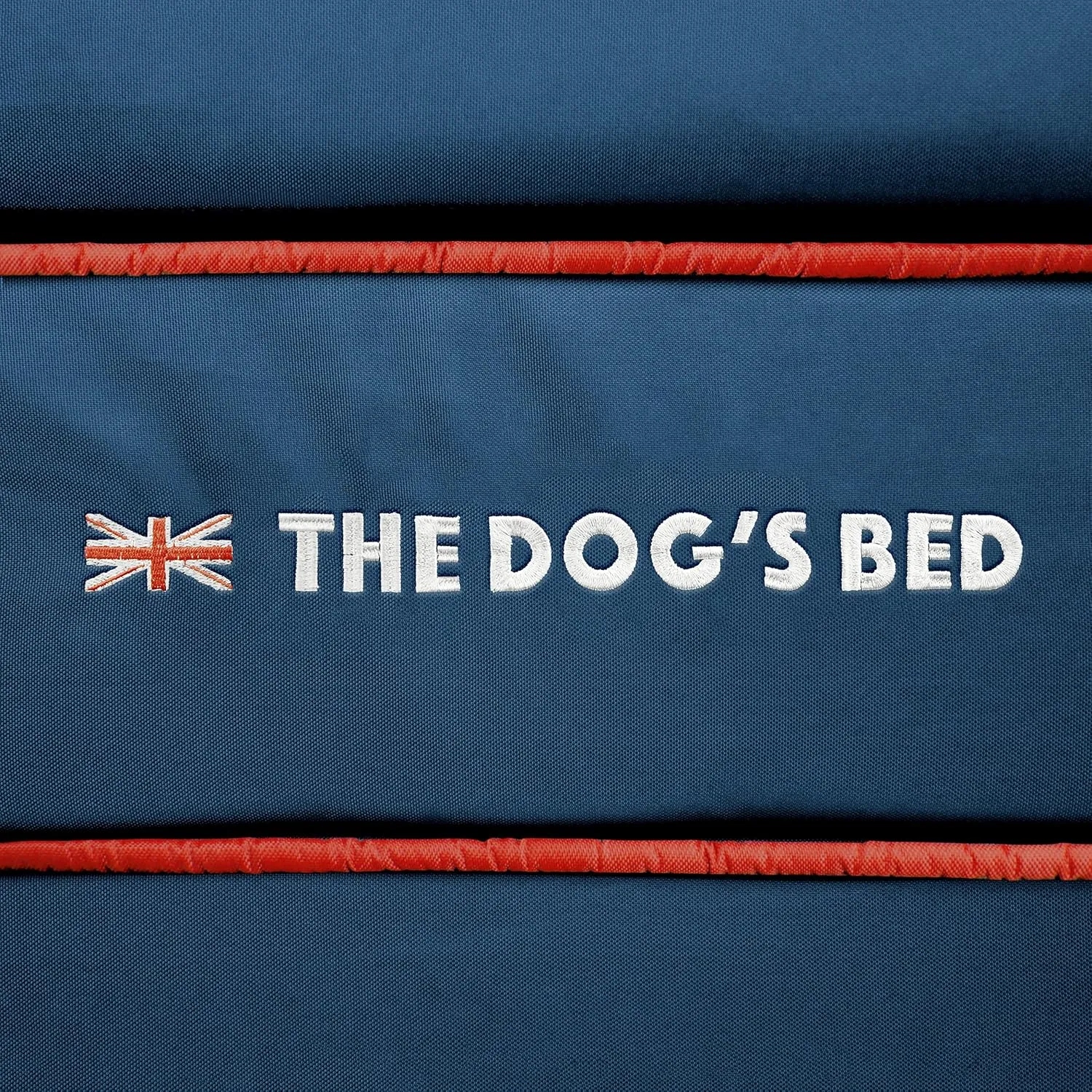Replacement Outer Cover for The Dog's Bed Orthopedic Memory Foam Dog Bed. Washable Oxford Fabric, Medium (Blue with Red Piping UK Embroidery Flag)