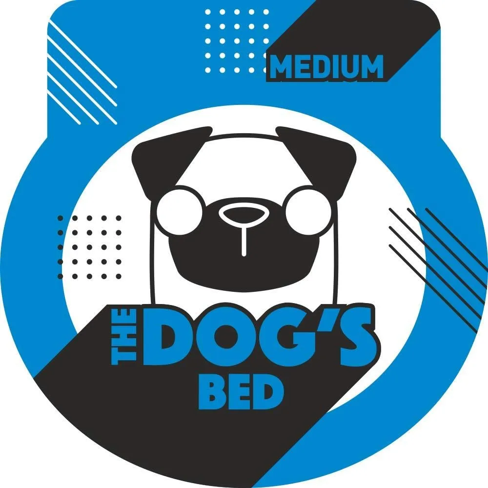 Replacement Outer Cover for The Dog's Bed Orthopedic Memory Foam Dog Bed. Washable Oxford Fabric, Medium (Blue with Red Piping UK Embroidery Flag)