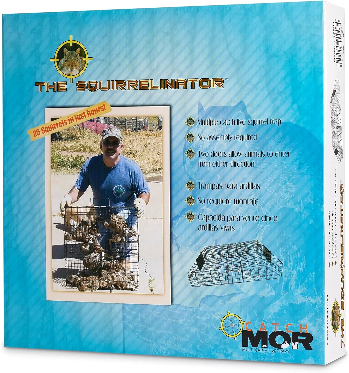 Rugged Ranch Squirrel Trap, Live Animal Catch & Release Cage, Squirrelinator