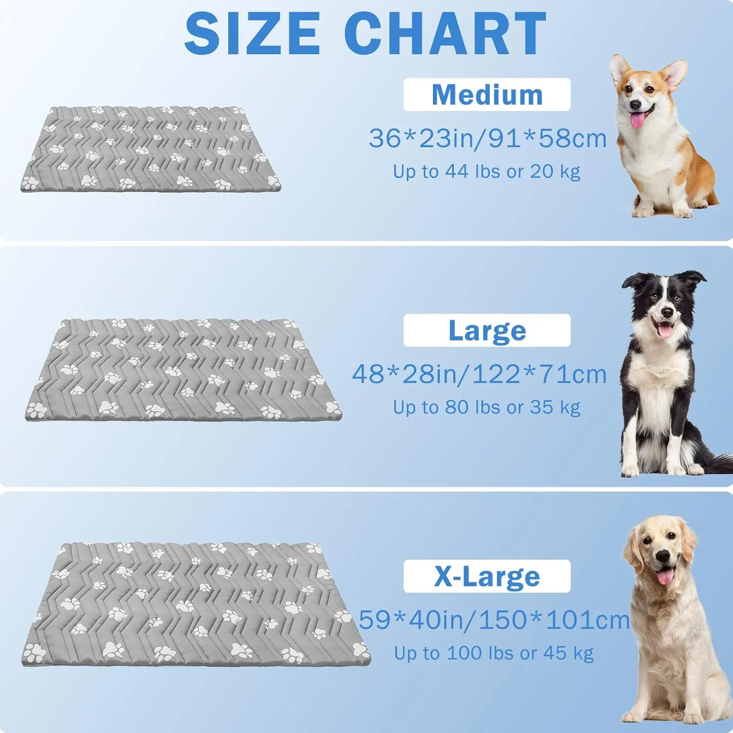 SCENEREAL Dog Cooling Mat for Crate, Thicken Self-Cooling Dog Pad Reversible (Cool & Warm), 36"x23" Pet Cool Bed for M Large XL Dogs,Kennel Sofa Mats Machine Washable, Durable Non-Toxic Gel, Outdoor