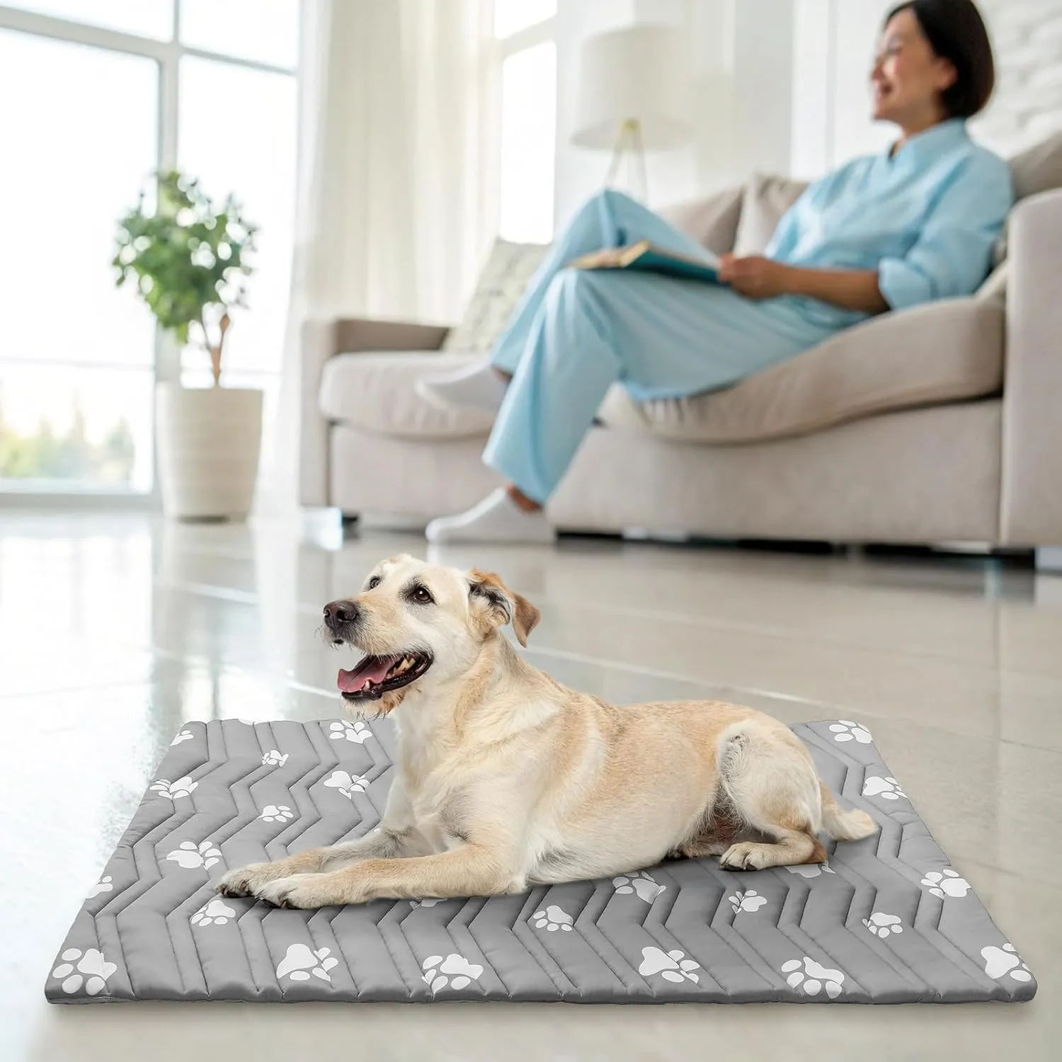 SCENEREAL Dog Cooling Mat for Crate, Thicken Self-Cooling Dog Pad Reversible (Cool & Warm), 36"x23" Pet Cool Bed for M Large XL Dogs,Kennel Sofa Mats Machine Washable, Durable Non-Toxic Gel, Outdoor