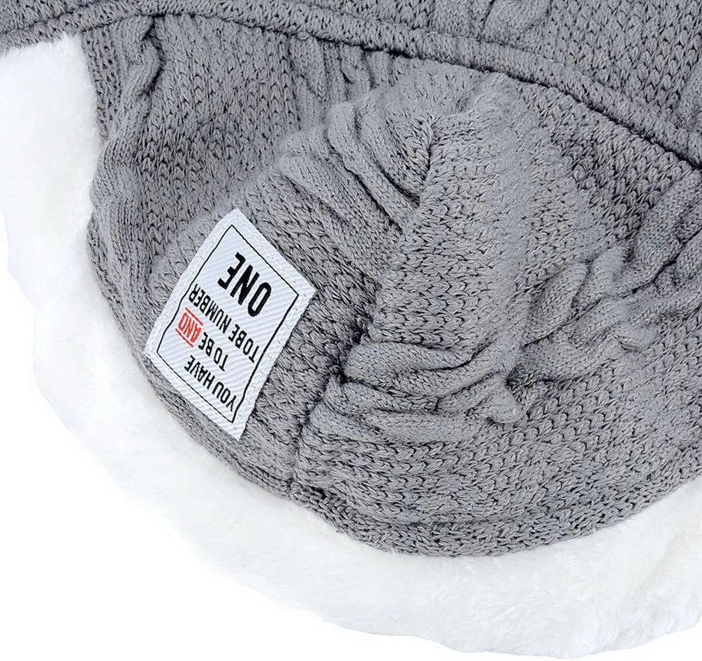 SMALLLEE_LUCKY_STORE Pet Soft Cable Knit Hooded Sweater Coat for Small Dog Cat Boy Girl Fleece Lined Winter Jacket Hoodie Cardigan Warm Puppy Clothes,Grey S