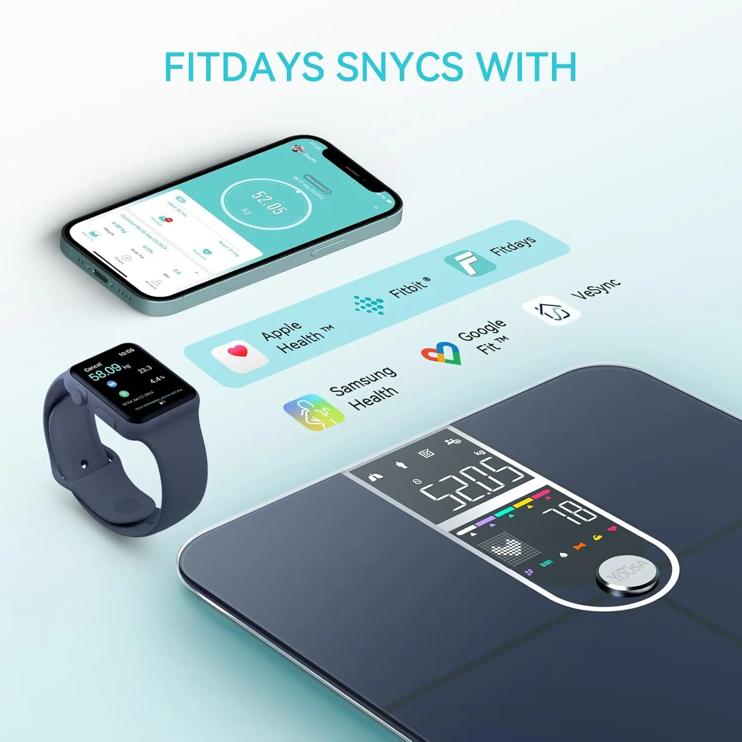 Smart Scales for Body Weight, Dual Screen Display Digital Bathroom Scale High Accuracy Analyze 17 Body Composition Metrics Weight Watchers Scale for Body Weight Fat