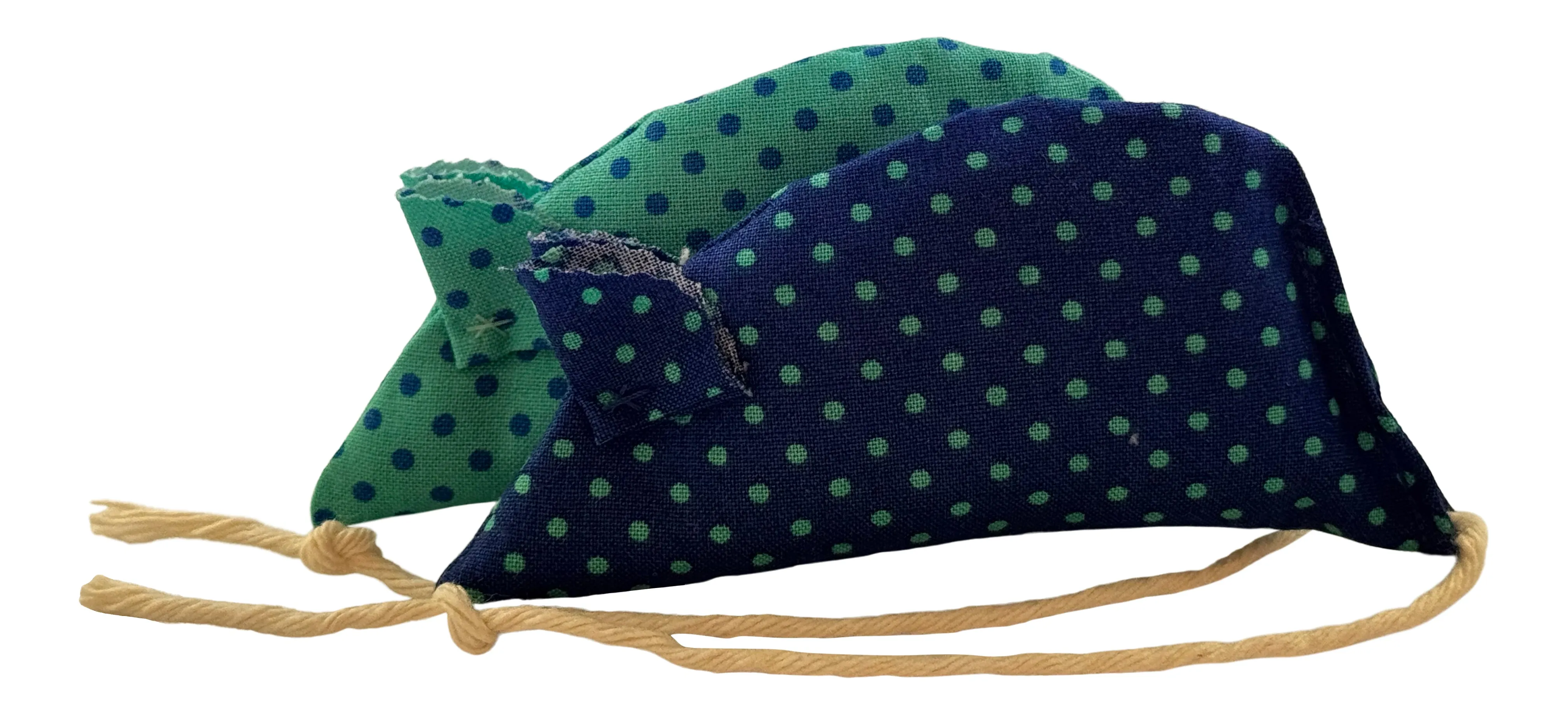 Spotty Blue and Turquoise Pack of 2 Catnip Mice