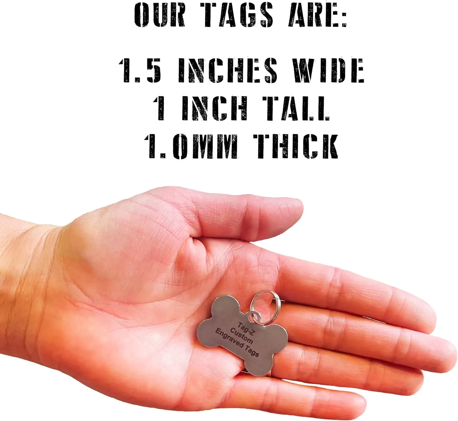 Thin Red Line Flag, Firefighters, Pet ID Tags, Custom Printed and Laser Engraved, Stainless Steel Bone Shape Includes Split Ring and Silencer