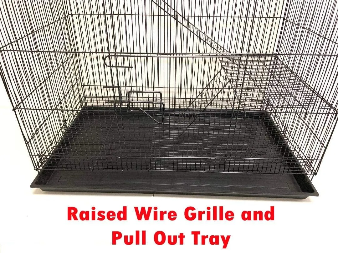 X-Large 5-Levels Chewproof Tight 3/8-inch Bar Spacing Guinea Pig Hamster Rodent Degu Dagus Ferret Chinchilla Sugar Glider Squirrel Rat Mice Rabbit Cat Critter Metal Cage with Removable Rolling Stand